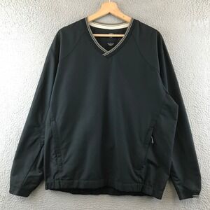Nike Golf Pullover Jacket Mens Medium Black Long Sleeve V Neck Windbreaker